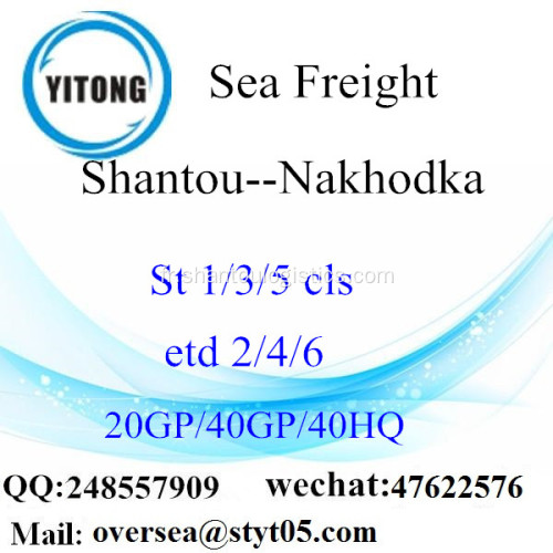 Fret maritime de Port de Shantou expédition à Nakhodka